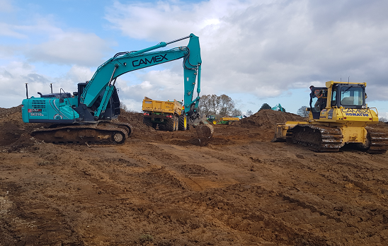 Camex excavator with Topcon X53i 3D system at work