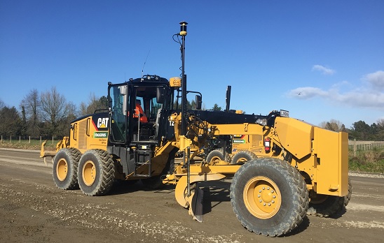 Cat 12M graders with Topcon Millimeter GPS+ system at work