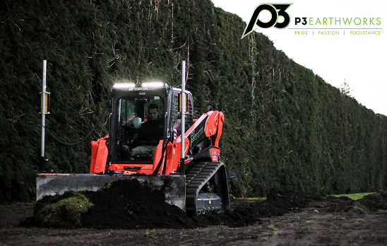 P3 Earthworks Kubota SVL90-2 Mini Skid Steer in Action