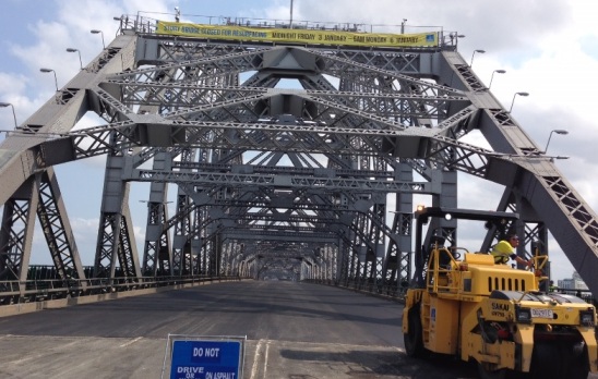 Looking up the bridge..