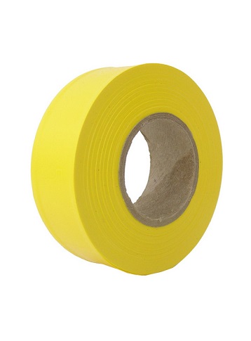 Flagging tape yellow, red, pink and blue
